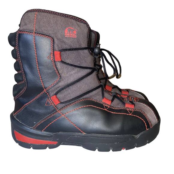 Sorel Mens Sneaky Pete Winter Boots Black Leather Lace Up Waterproof 7 - Picture 1 of 12